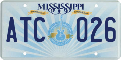 MS license plate ATC026