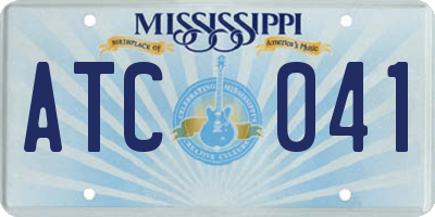 MS license plate ATC041