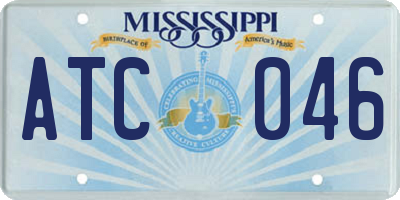 MS license plate ATC046