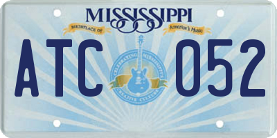 MS license plate ATC052