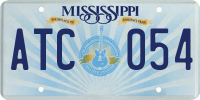 MS license plate ATC054