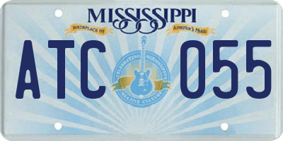 MS license plate ATC055