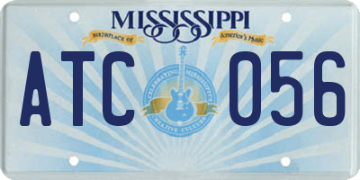 MS license plate ATC056