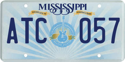 MS license plate ATC057