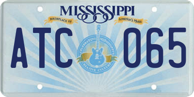 MS license plate ATC065