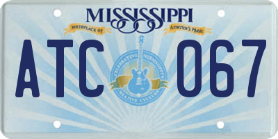 MS license plate ATC067