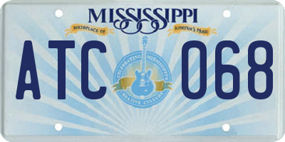 MS license plate ATC068