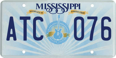 MS license plate ATC076