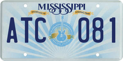 MS license plate ATC081