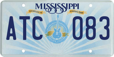 MS license plate ATC083
