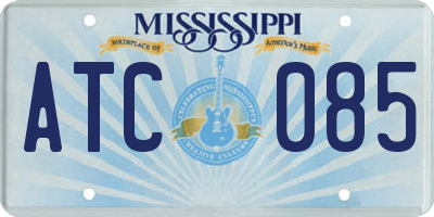 MS license plate ATC085