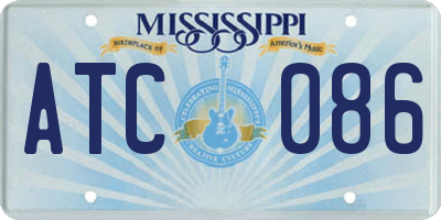 MS license plate ATC086