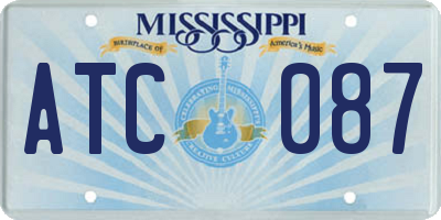MS license plate ATC087