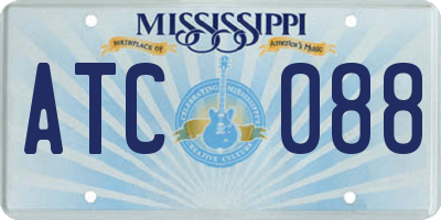 MS license plate ATC088