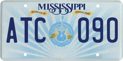 MS license plate ATC090