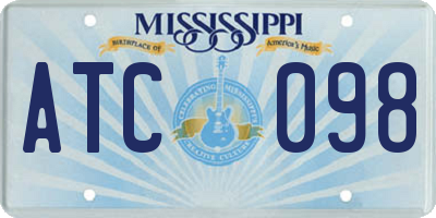 MS license plate ATC098