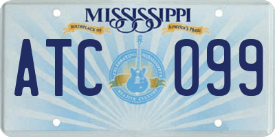 MS license plate ATC099