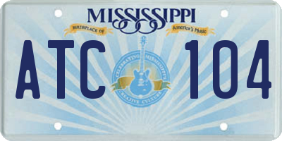 MS license plate ATC104