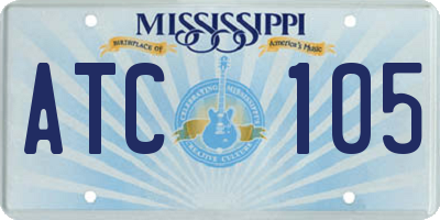 MS license plate ATC105