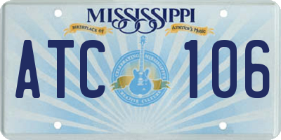MS license plate ATC106