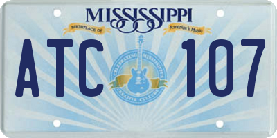 MS license plate ATC107