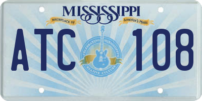 MS license plate ATC108