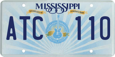 MS license plate ATC110