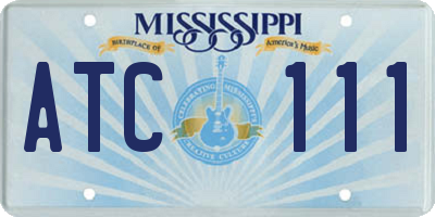 MS license plate ATC111