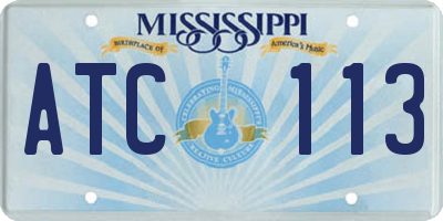 MS license plate ATC113