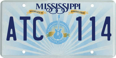MS license plate ATC114