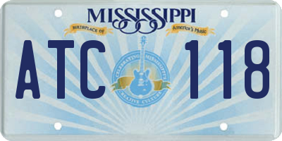MS license plate ATC118