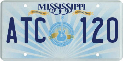 MS license plate ATC120