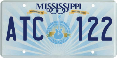 MS license plate ATC122