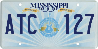 MS license plate ATC127