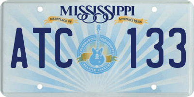 MS license plate ATC133