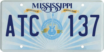 MS license plate ATC137