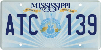 MS license plate ATC139