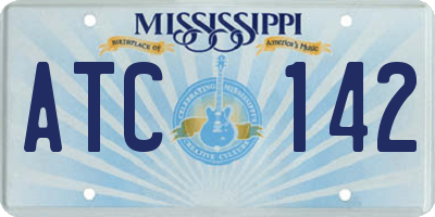 MS license plate ATC142