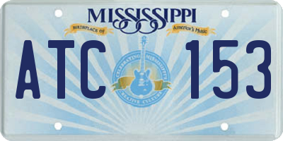 MS license plate ATC153