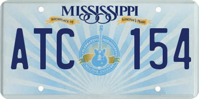 MS license plate ATC154