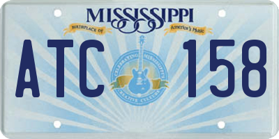 MS license plate ATC158