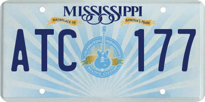 MS license plate ATC177