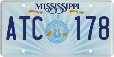 MS license plate ATC178