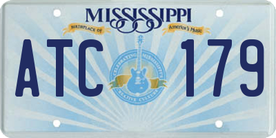 MS license plate ATC179