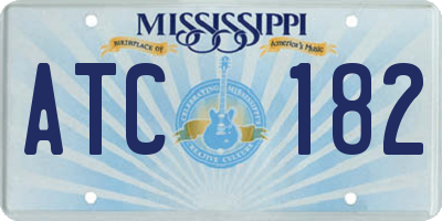 MS license plate ATC182