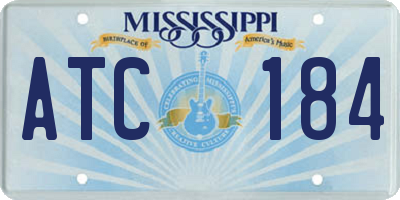 MS license plate ATC184