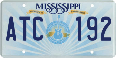 MS license plate ATC192