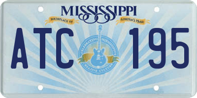 MS license plate ATC195