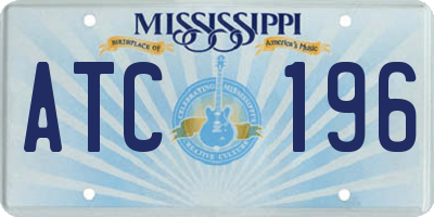 MS license plate ATC196