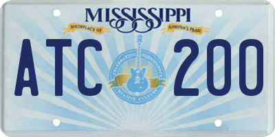 MS license plate ATC200